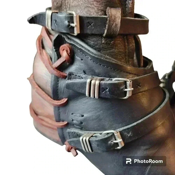 Freebird by Steven Shoes Crue Leather and Suede Bootie Red Black Size 6 - Picture 12 of 13